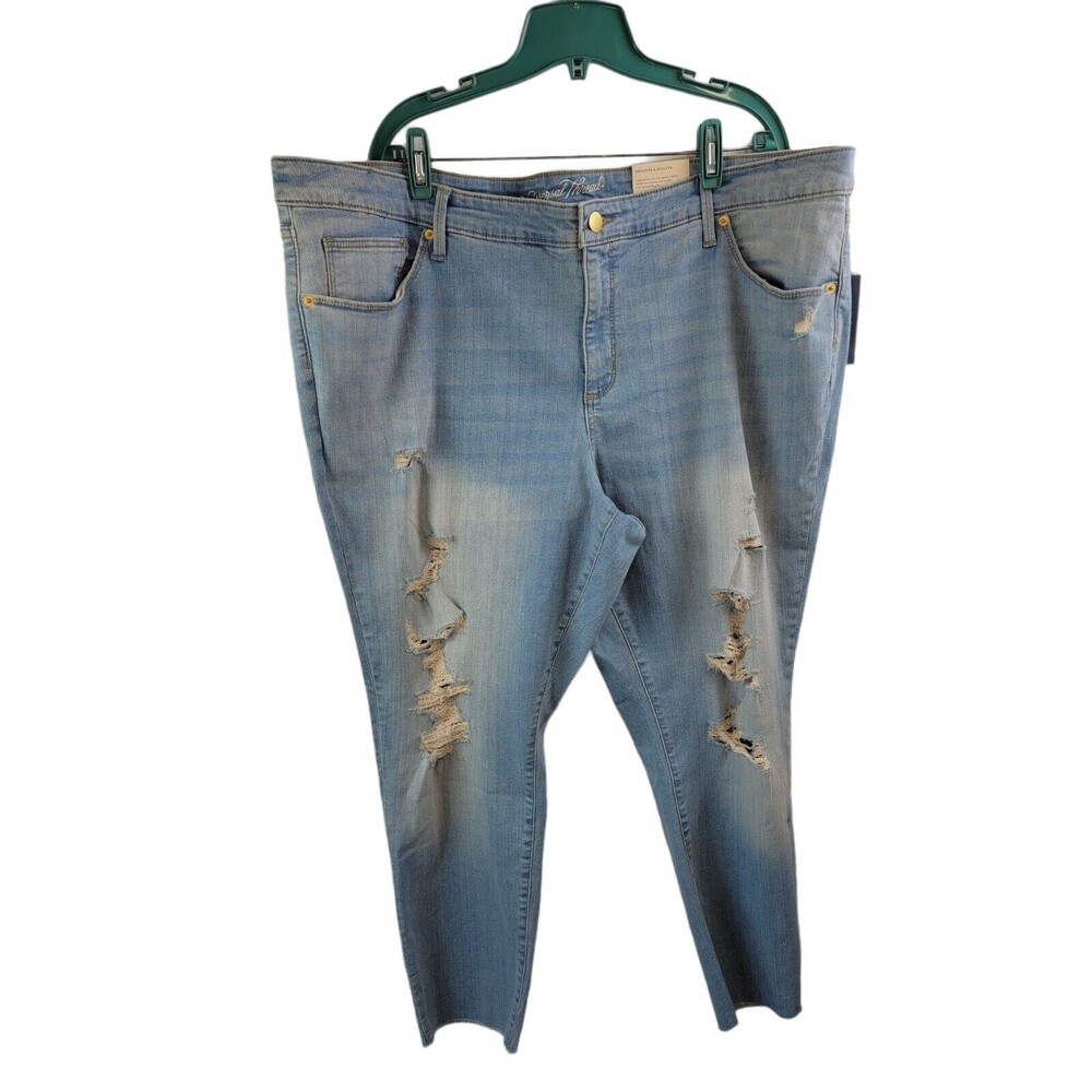 Distressed Mid Rise Skinny‎ Smooth & Sculpt Jeans  24W Universal Thread Jeans